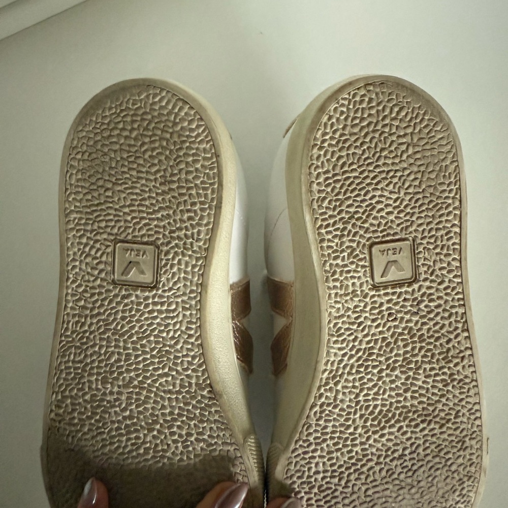 Veja Cream and Tan Sneakers - Picture 11 of 15